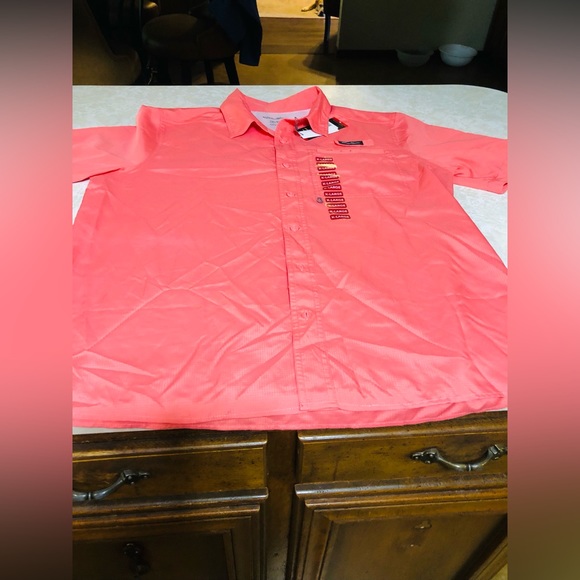 Eddie Bower size XL solid orange tech woven short sleeve lightweight ven… - Picture 4 of 4